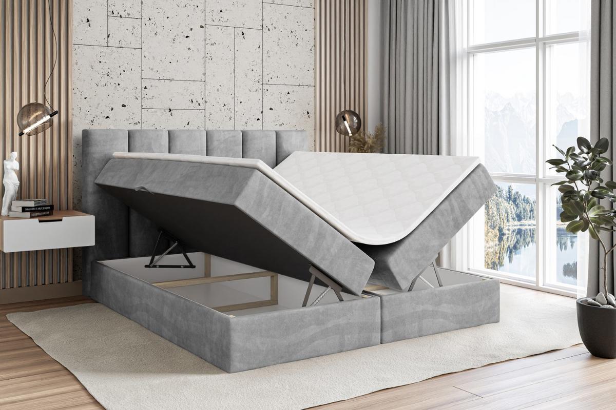 BOXBETT mit Matratze H3 und Lattenrost - BOXI1 - 120x200 cm Hellgrau - Hellgrau, Holzwerkstoff (120/200cm) - ALTDECOR