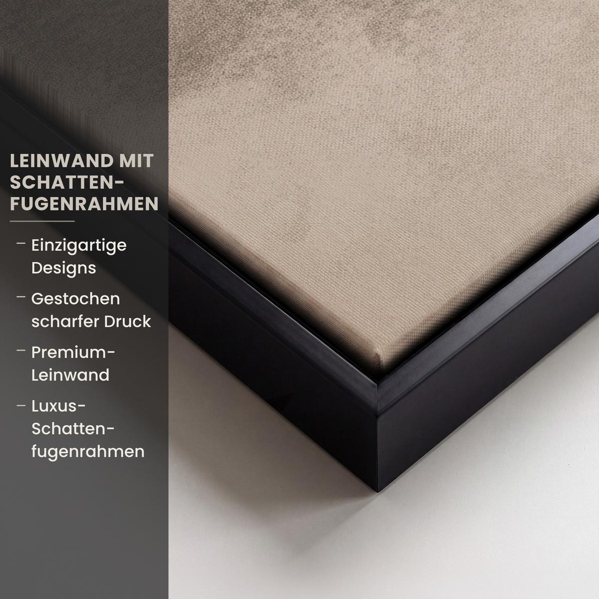 LEINWAND Bilder mit Rahmen - Vogel - Beige - Japanisch - 50x70 - Taupe, Textil (50/70cm) - MuchoWow
