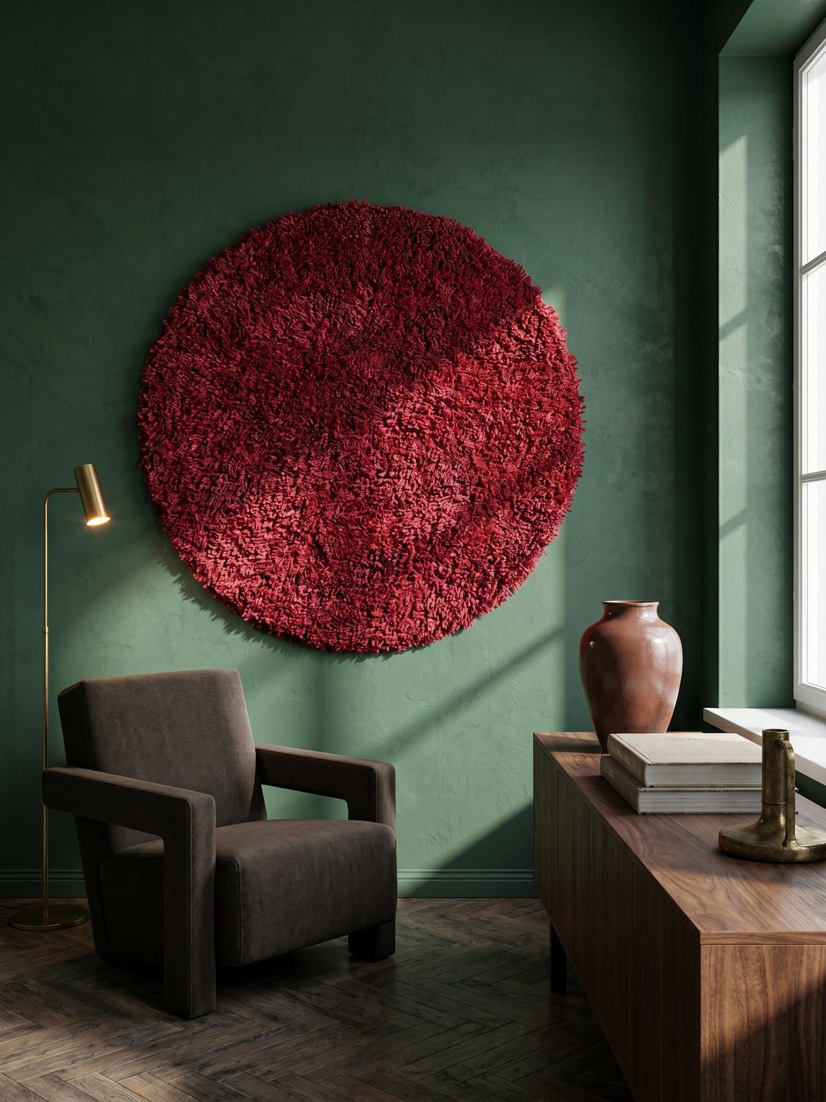 HOCHFLORTEPPICH RHEIN, einfarbig, aus Polypropylen, Rot, Ø 80 cm - Rot, Textil (80/80cm) - KADIMA DESIGN