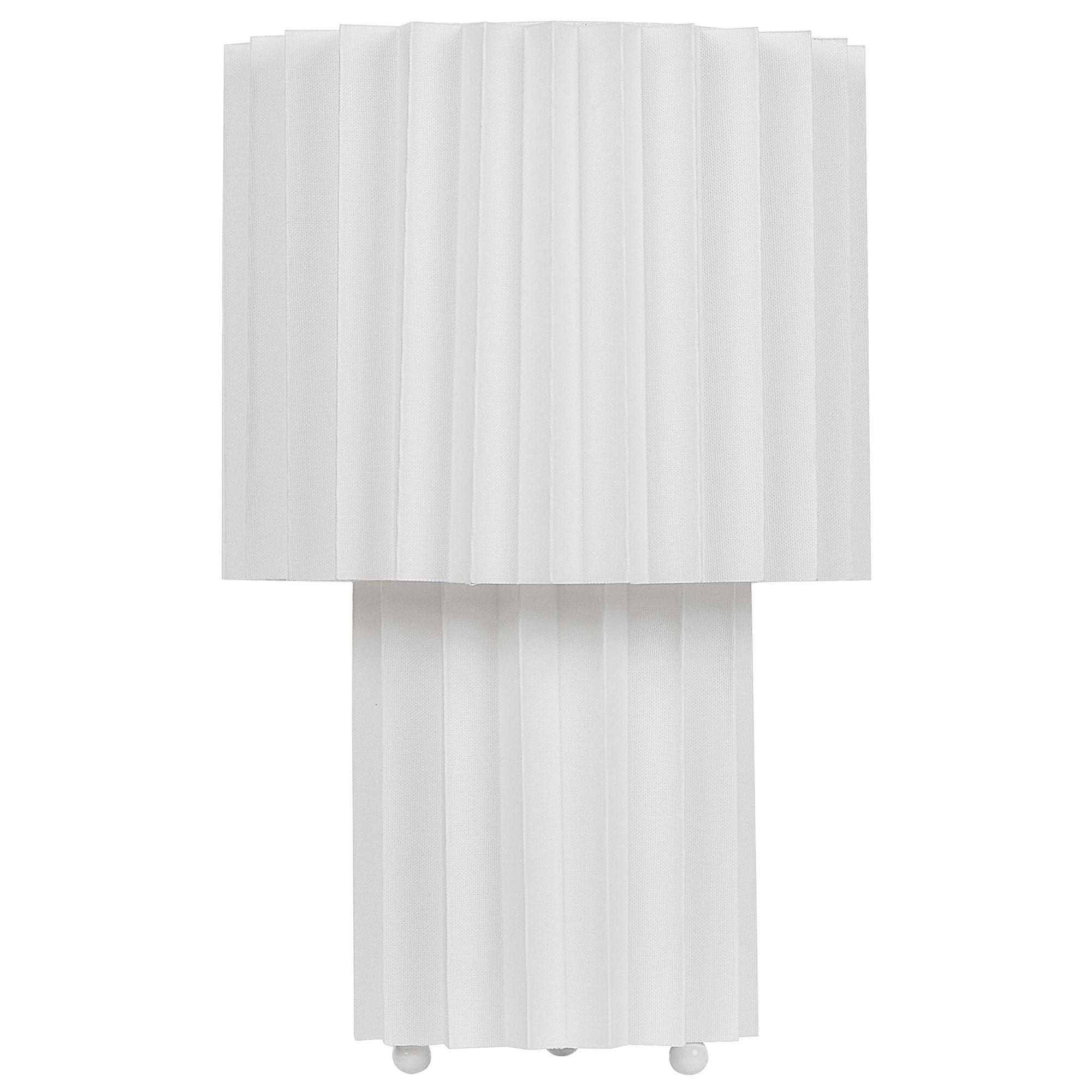TISCHLEUCHTE Weiß Alfeios - Weiß, Textil (25/25/40cm) - Beliani