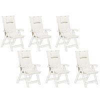 SITZAUFLAGEN 6ER SET Weiß Toscana - Weiß, Textil (50/71/45cm) - Beliani