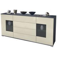 SIDEBOARD Grömitz Creme Hochglanz - Creme, Holzwerkstoff (166.5/75.5/35cm) - Vladon