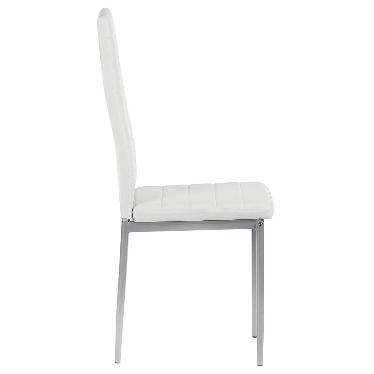 ESSZIMMERSTUHL NATHALIE 4er-Set weiß - Weiß, Textil/Metall (43/100/50cm) - IDIMEX