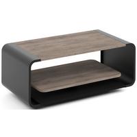 COUCHTISCH Sora in Cremona Cannolo Eiche mit abgerundetem schwarzem Metallgestell 100/50/41 cm - Greige/Schwarz, Holzwerkstoff (50/100/41cm) - WFL GROUP