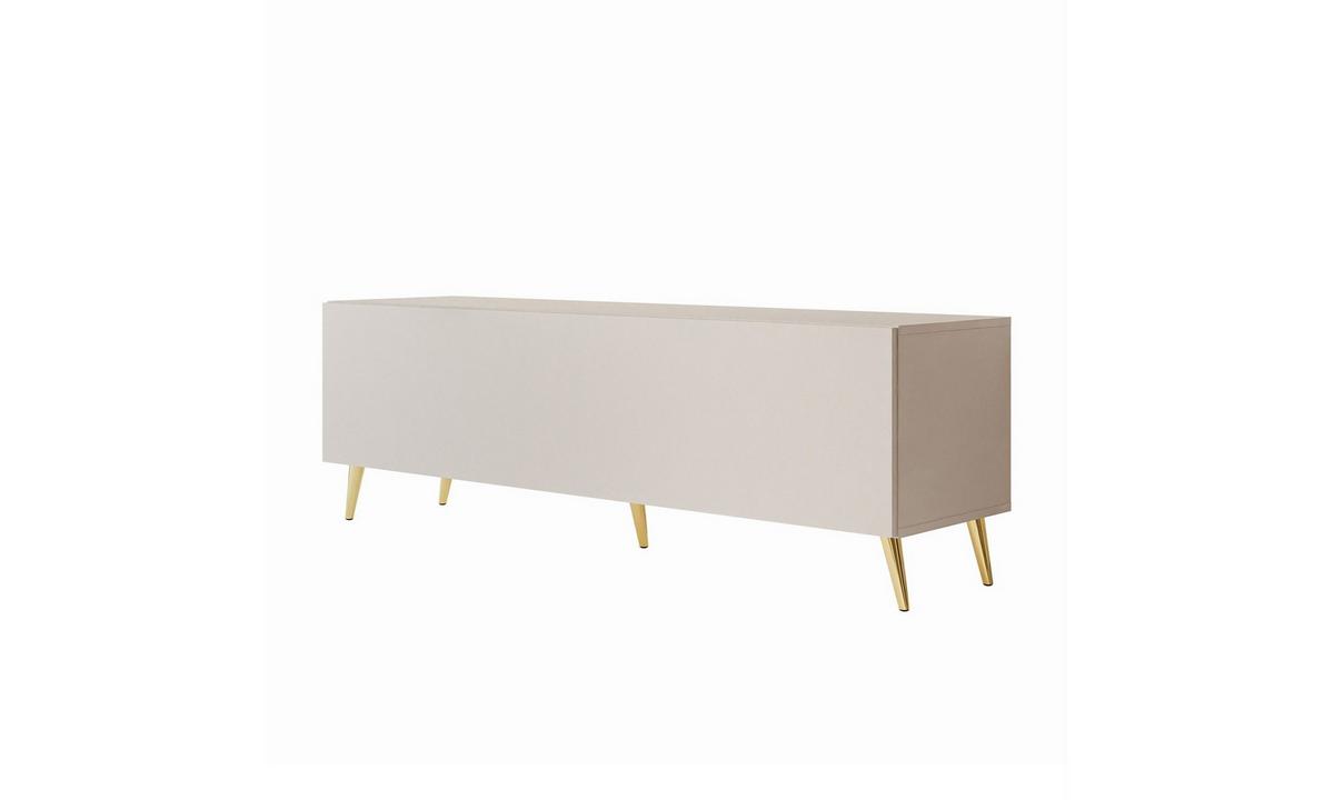 TV-SCHRANK COLGANTE 150/40/49 cm schräge goldfarbene Füße mit LED-Beleuchtung Kaschmir - Kaschmir/Goldfarben, Holzwerkstoff (150/49/40cm) - Lookway