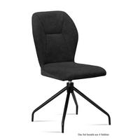 ESSZIMMERSTUHL drehbar (4er-Set) Dorene 51x92x60 Schwarz/Anthrazit - Anthrazit/Schwarz, Kunststoff (60/92/51cm) - 58aufmkessel