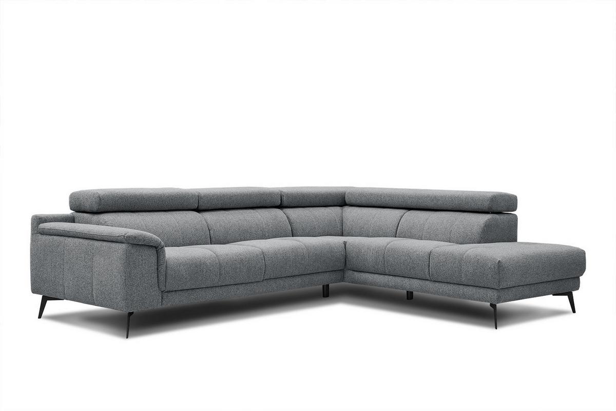 ECKSOFA FIERO 5-Sitzer, grau - Schwarz/Grau, Holzwerkstoff/Textil (290/228cm) - Wozimo