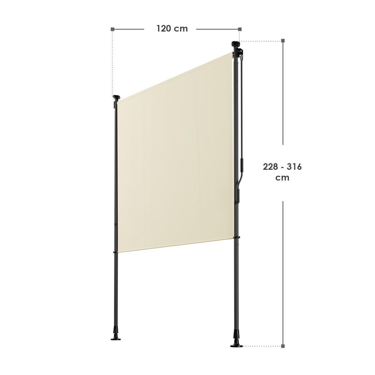 SENKRECHTMARKISE Barbados beige 120 x 310 cm - Beige, Textil (120/310cm) - Juskys