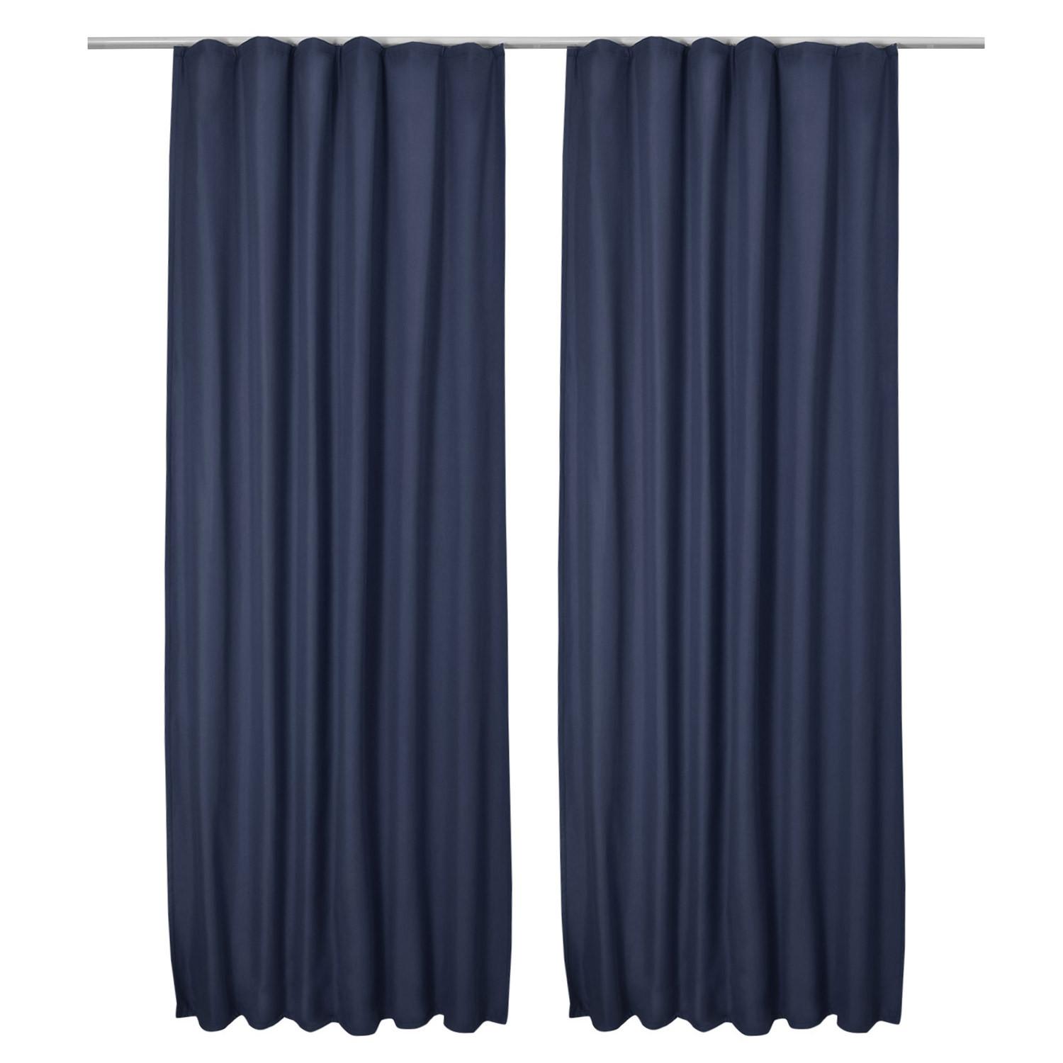 VORHANG Amelie TK mit Kräuselband 140x245cm Blau (2tlg) - Blau, Textil (140/245/1cm) - Beautissu 