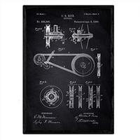 POSTER Patent Fahrrad-Kunst A3 Rahmenlos - Schwarz, Papier (29.7/5/42cm) - Nacnic