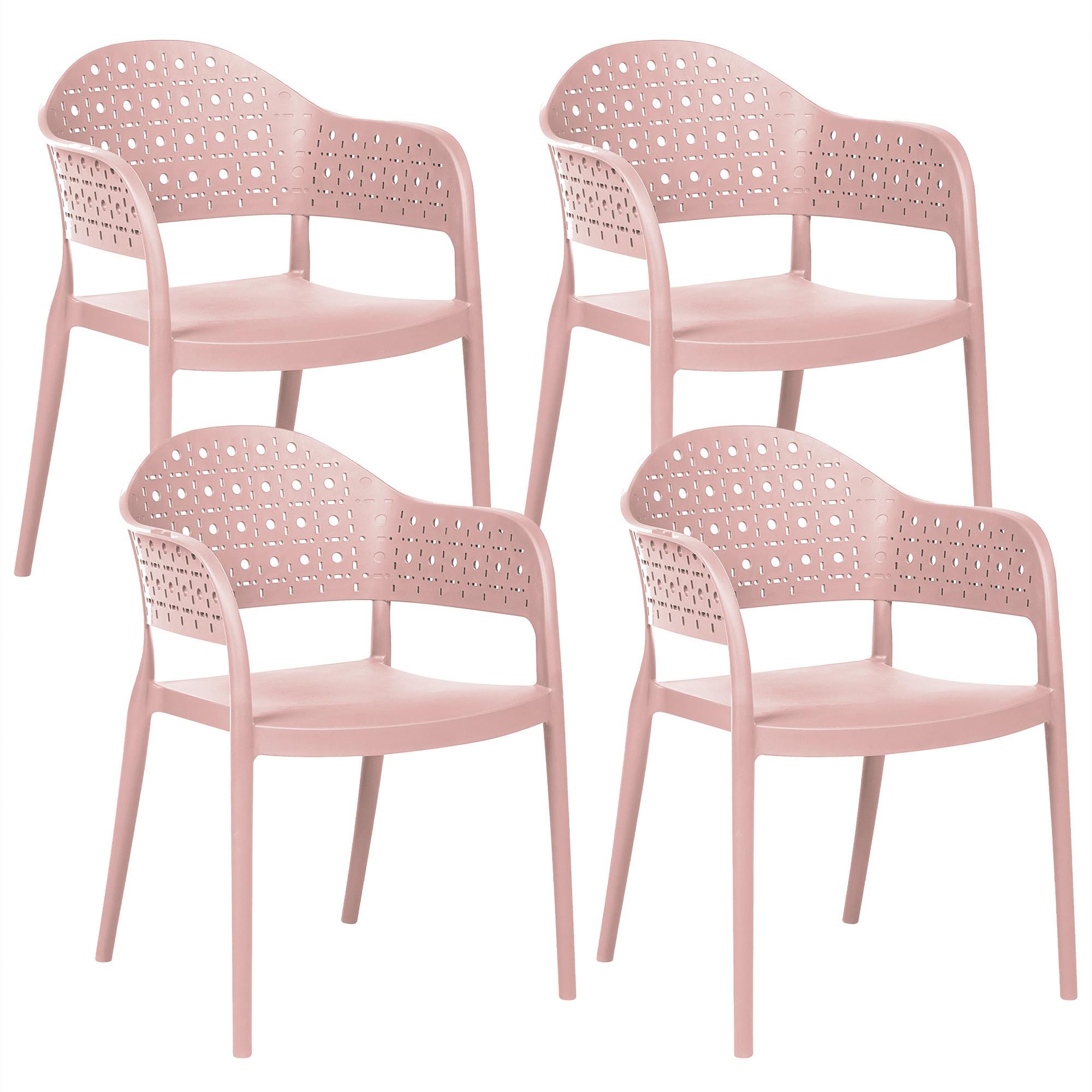 STUHL 4er-Set Rosa Narino - Pink, Kunststoff (55/78/50cm) - Beliani