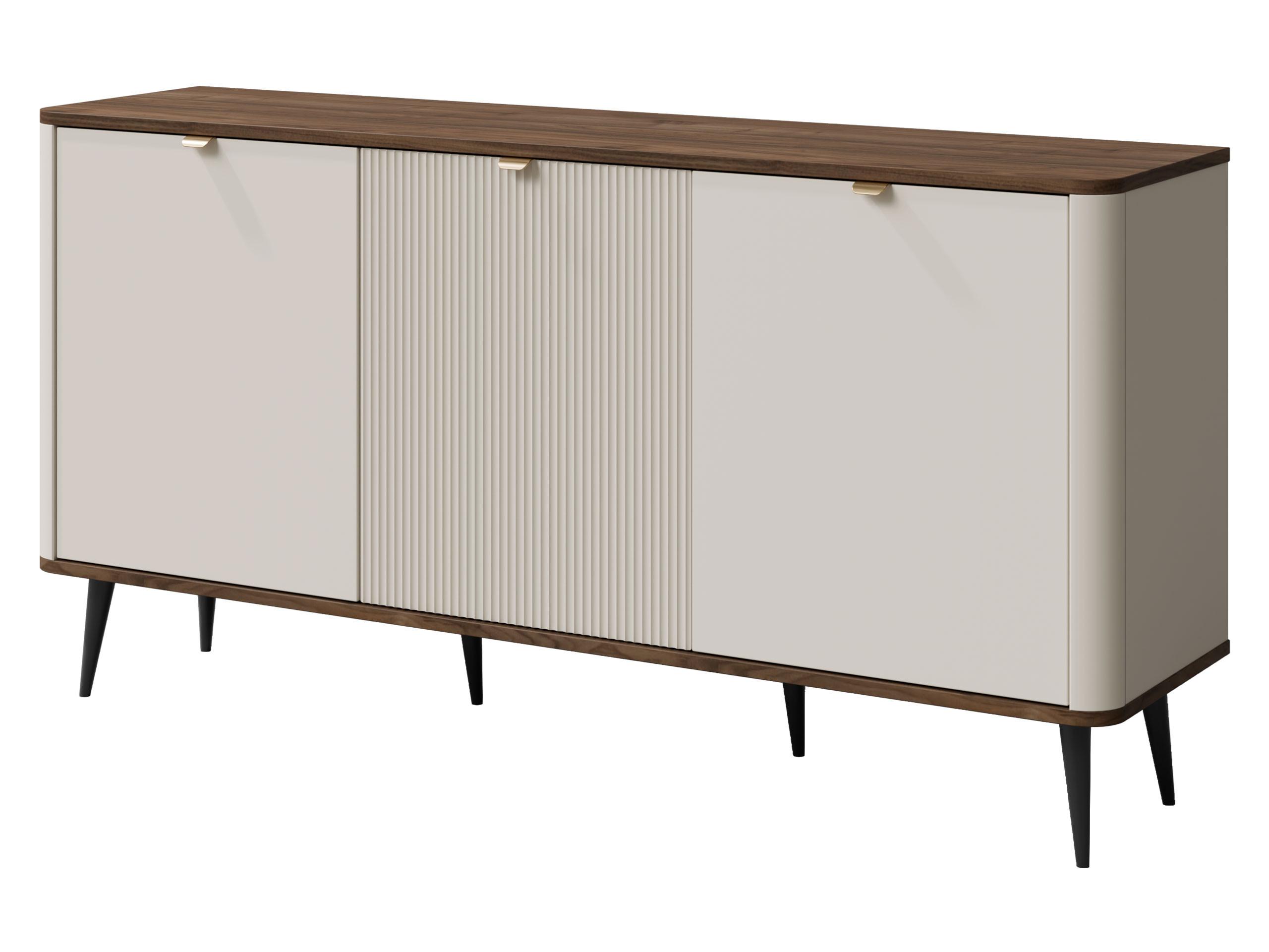 SIDEBOARD Marly 3D RE08 - Kaschmir/Goldfarben, Holzwerkstoff/Metall (160/82/40cm) - MIRJAN24
