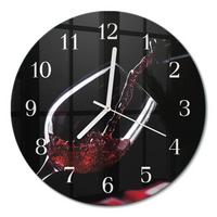 WANDUHR aus Glas Ø30 cm - Wein - Schwarz, Glas (30/30/0.4cm) - TULUP
