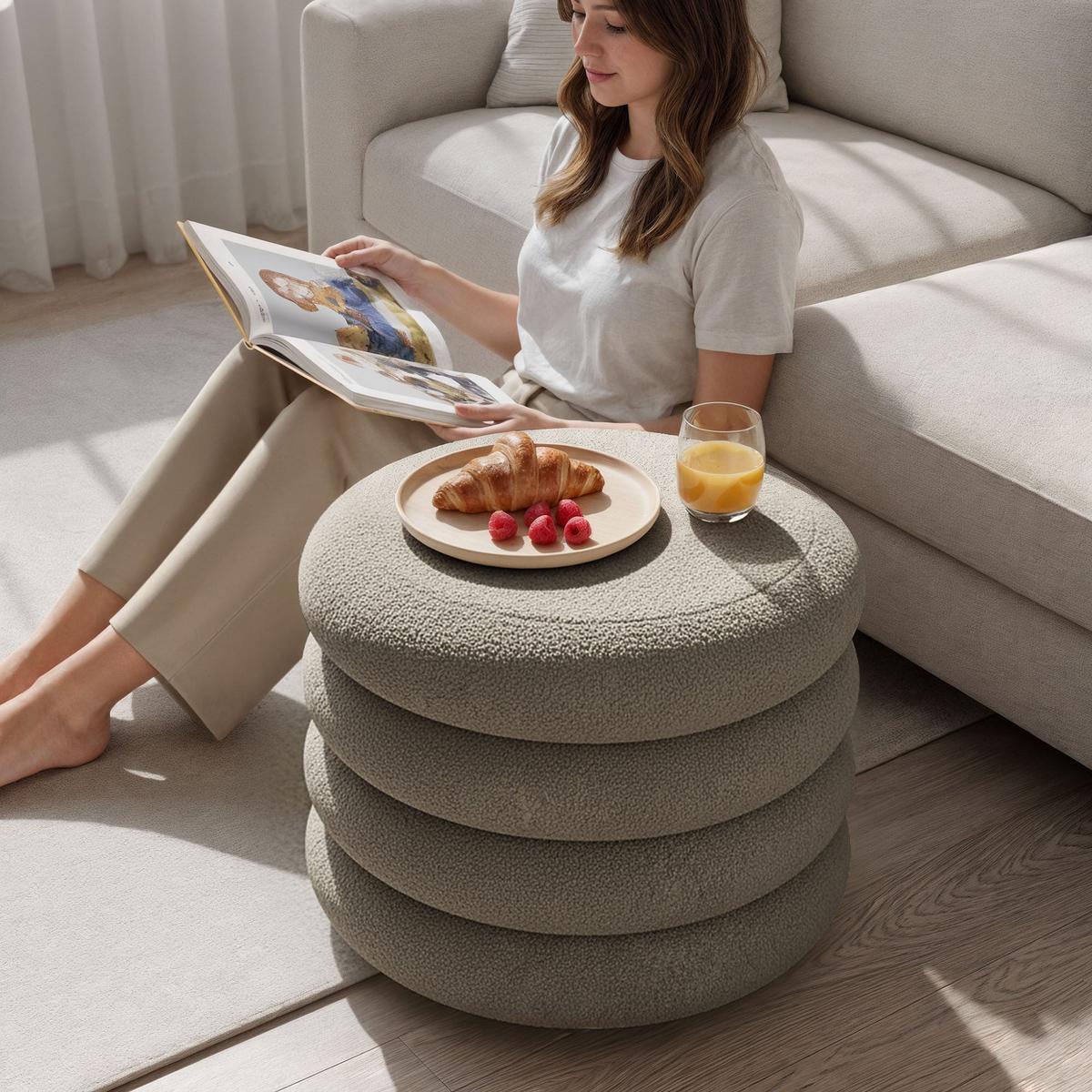 POLSTERHOCKER mit Stauraum Olive - Olivgrün, Textil (55/45/55cm) - RAUMHIRSCH FURNITURE