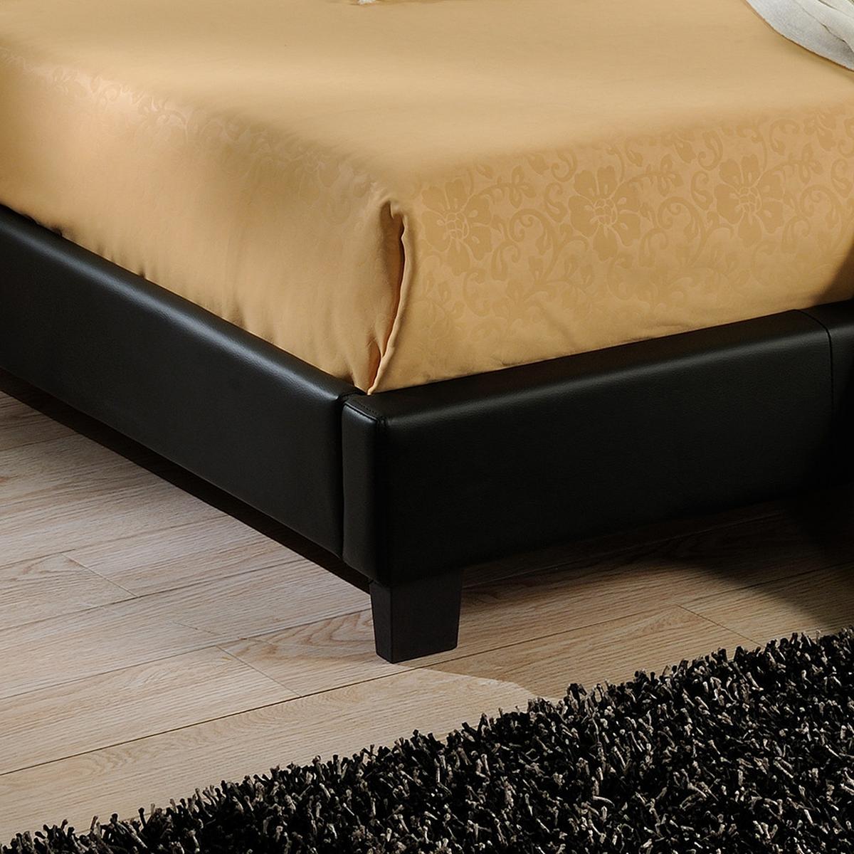 POLSTERBETT Paris mit Matratze und LED-Beleuchtung - Schwarz, Textil (180/200cm) - Corium