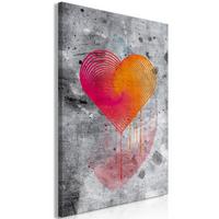 KUNSTDRUCK Grau 40/60 cm - Orange/Grau, Textil (40/60cm) - KUNSTLOFT