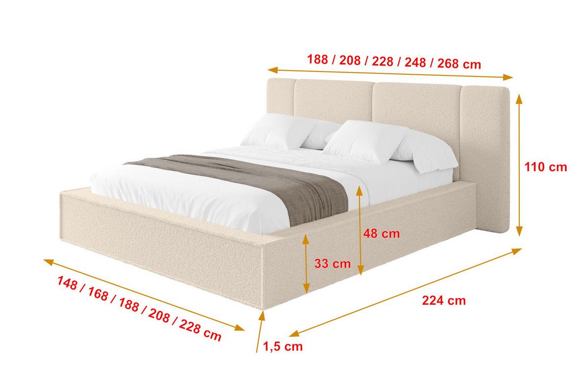 POLSTERBETT mit Bettkasten und Lattenrost, Bett mit Matratze H3/H4 - RIVO 120x200 Dunkelbeige - Cappuccino, Holzwerkstoff/Textil (120/200cm) - ALTDECOR