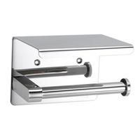TOILETTENPAPIERHALTER mit Ablage - Silberfarben, Metall (11/10/16cm) - Intirilife