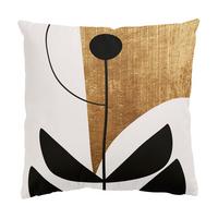 DEKOKISSEN Abstrakte Formen - Blume Gold 40/40 cm - Goldfarben, Textil (40/40/10cm) - Bilderwelten