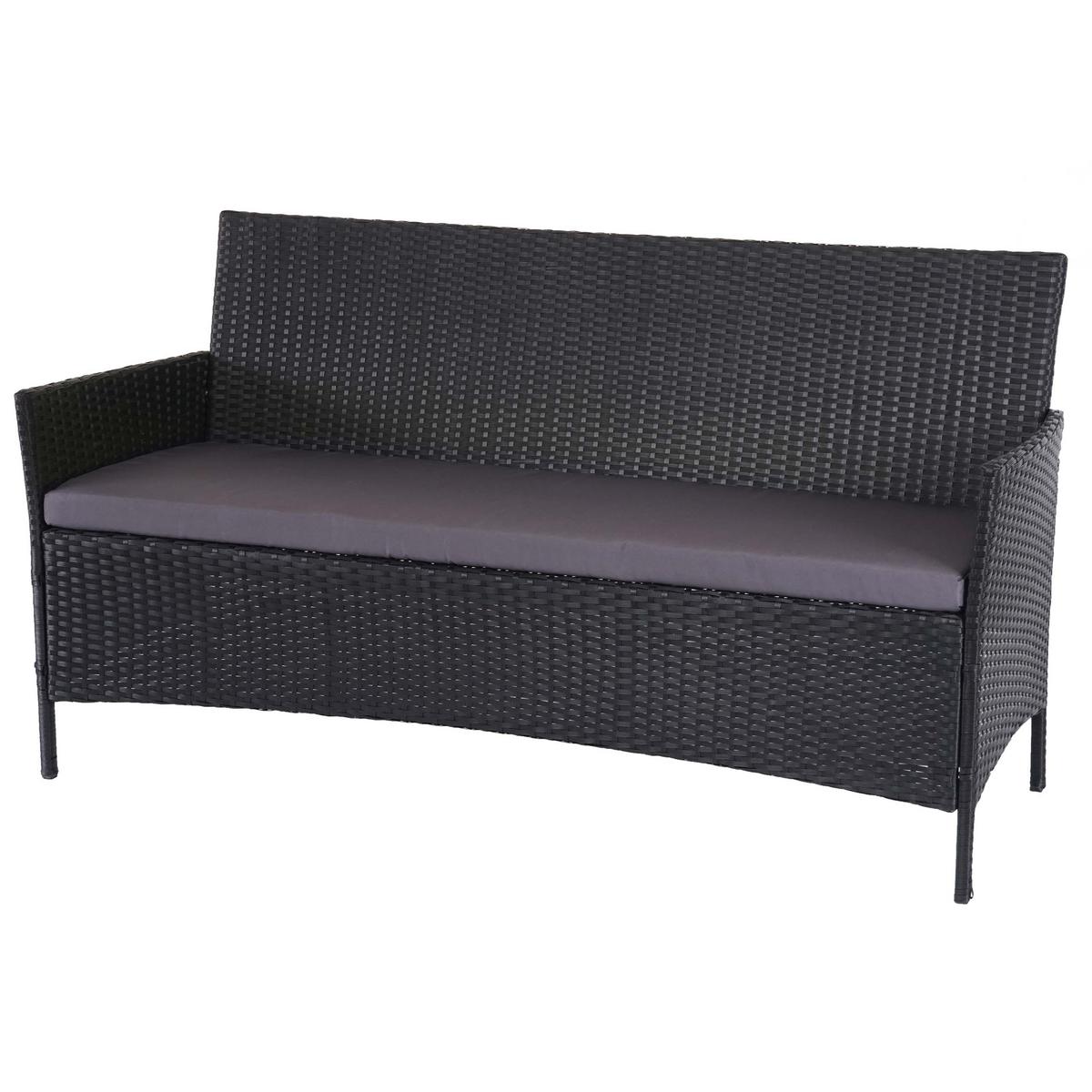 POLY-RATTAN GARNITUR Anthrazit - Anthrazit, Kunststoff - MCW