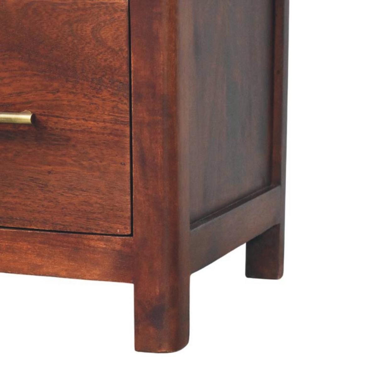 NACHTTISCH mit Wine-Wood-Oak-Finish, 1 Schublade, 1 offene Ablage, dunkelbraun. - Dunkelbraun, Holz/Metall (45/55/35cm) - Artisan Furniture