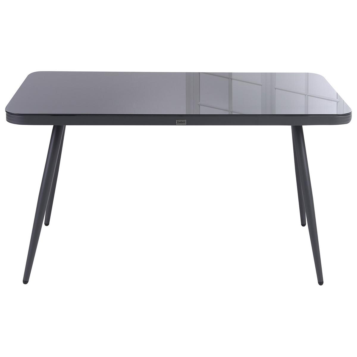 GARTENTISCH Aluminium grau 140/80 cm Lipari - Grau, Metall (140/80/75cm) - Beliani
