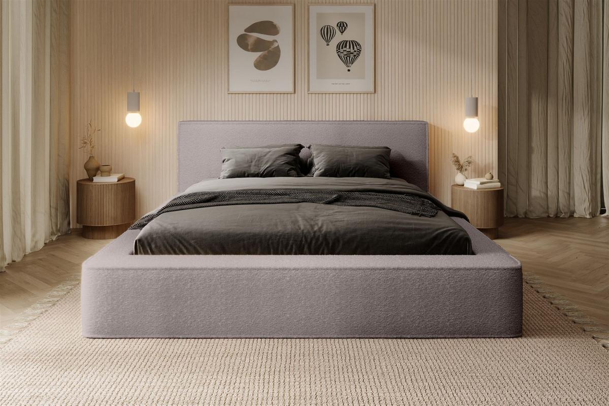 POLSTERBETT Omaha In Euphoria - Beige, Holzwerkstoff/Textil (180/200cm) - Fun Möbel