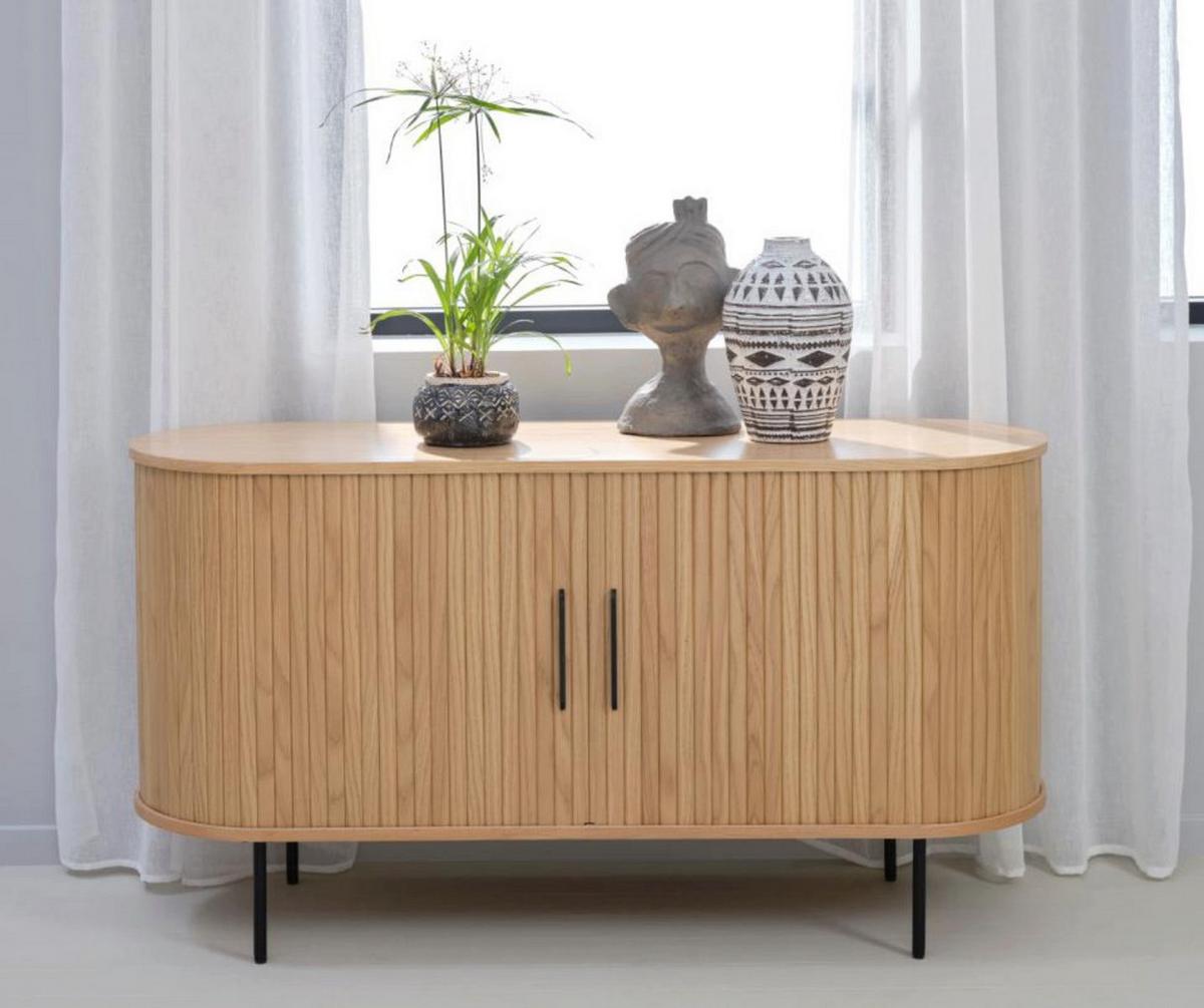 SIDEBOARD Gativel Eichefarben - Eichefarben/Schwarz, Holzwerkstoff/Kunststoff (140/76/45cm) - Selsey