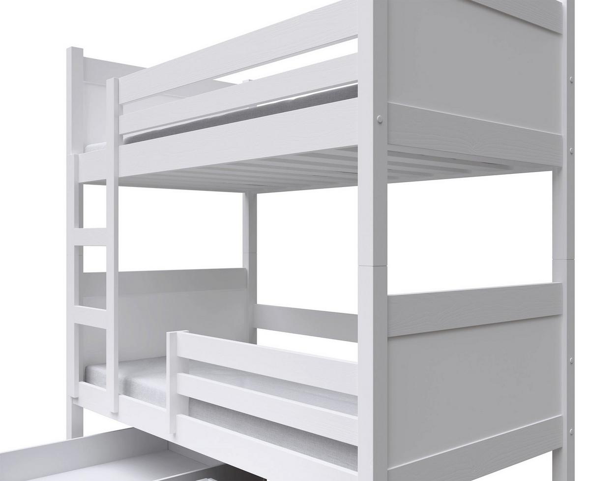 ETAGENBETT MIT MATRATZEN Frello 80x180 cm - Weiß, Holz (80/180cm) - Selsey
