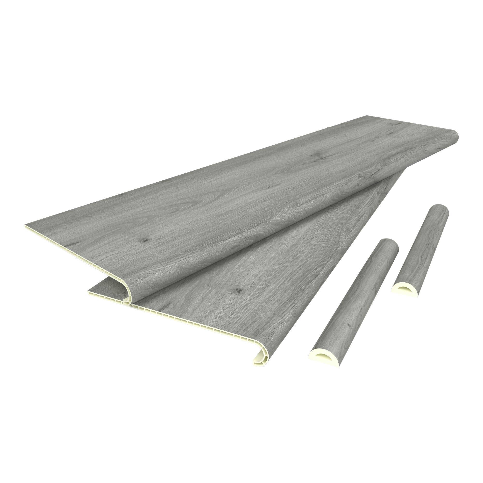 TREPPENVERKLEIDUNG-SET 6 TLG. Bunschoten - Grau, Kunststoff (120/32cm) - NEU.HOLZ