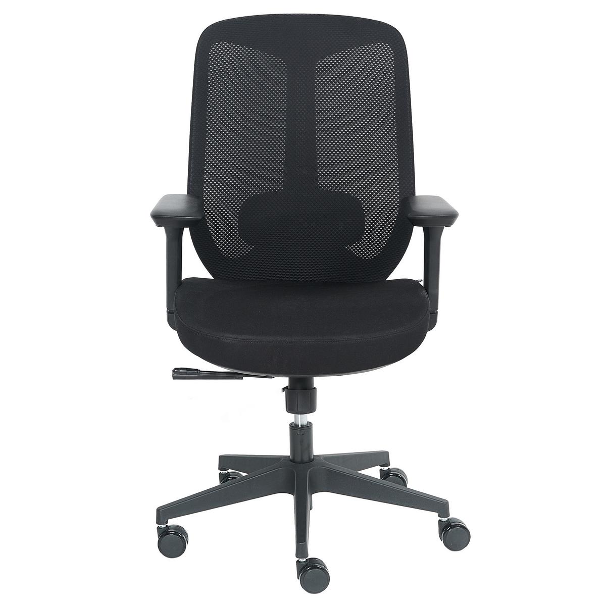BÜROSTUHL Stoff Schwarz Zelar - Schwarz, Textil (64/115/60cm) - Beliani