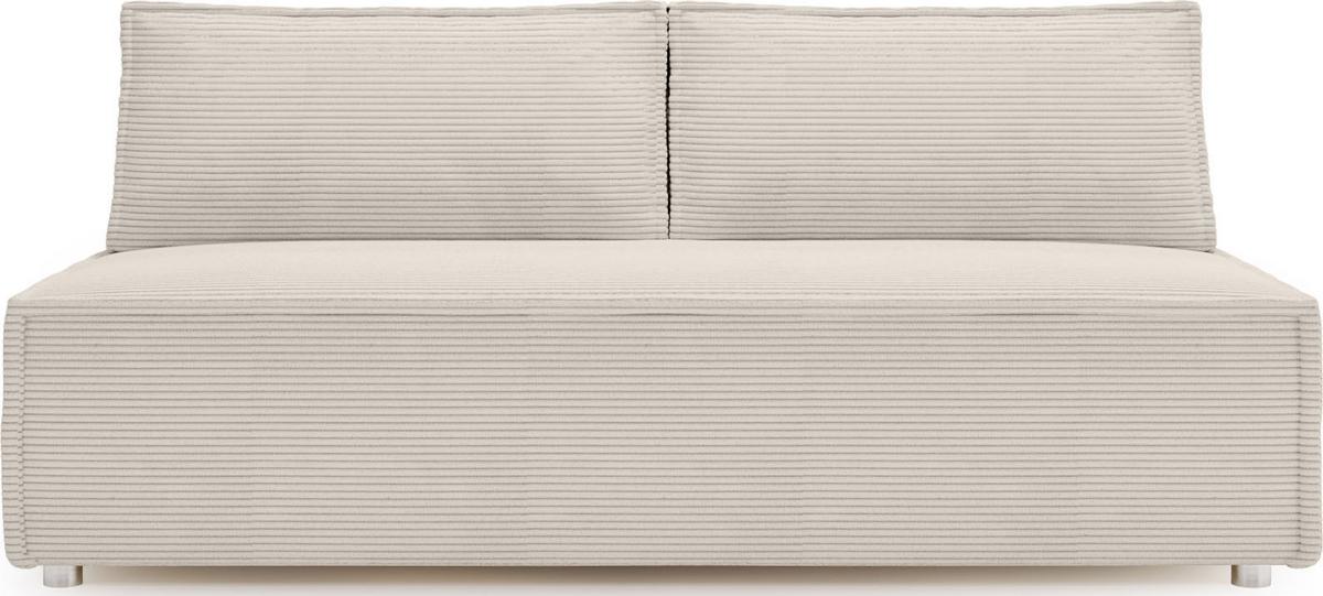 SCHLAFSOFA Diana mit Bettkasten, Creme 200/89/100 cm - Edelstahlfarben/Silberfarben, Textil/Metall (200/89/100cm) - WFL GROUP