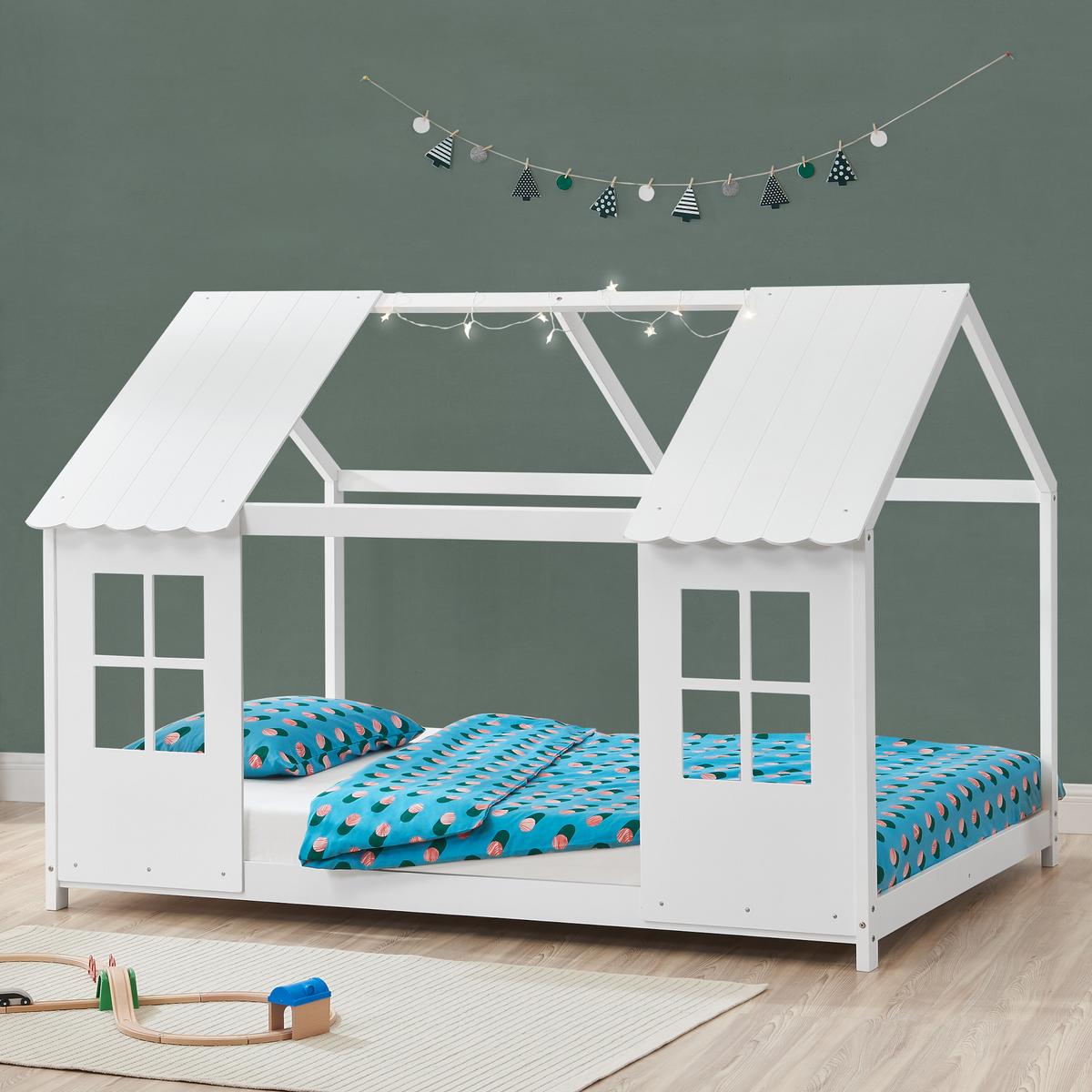 HAUSBETT Tostedt - Weiß, Holz (120/200cm) - [en.casa]