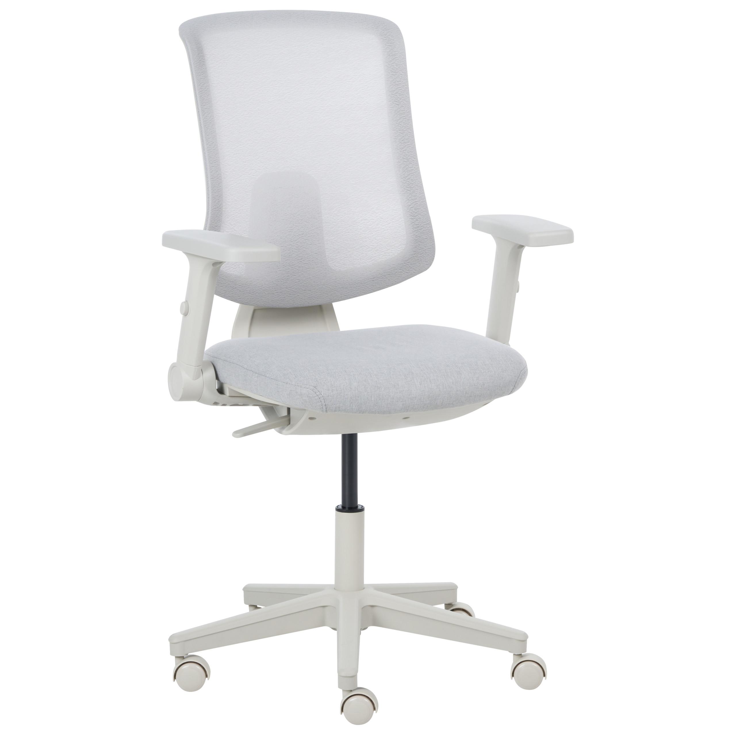 BÜROSTUHL Stoff Hellgrau Sero - Hellgrau/Grau, Textil (66/95/58cm) - Beliani