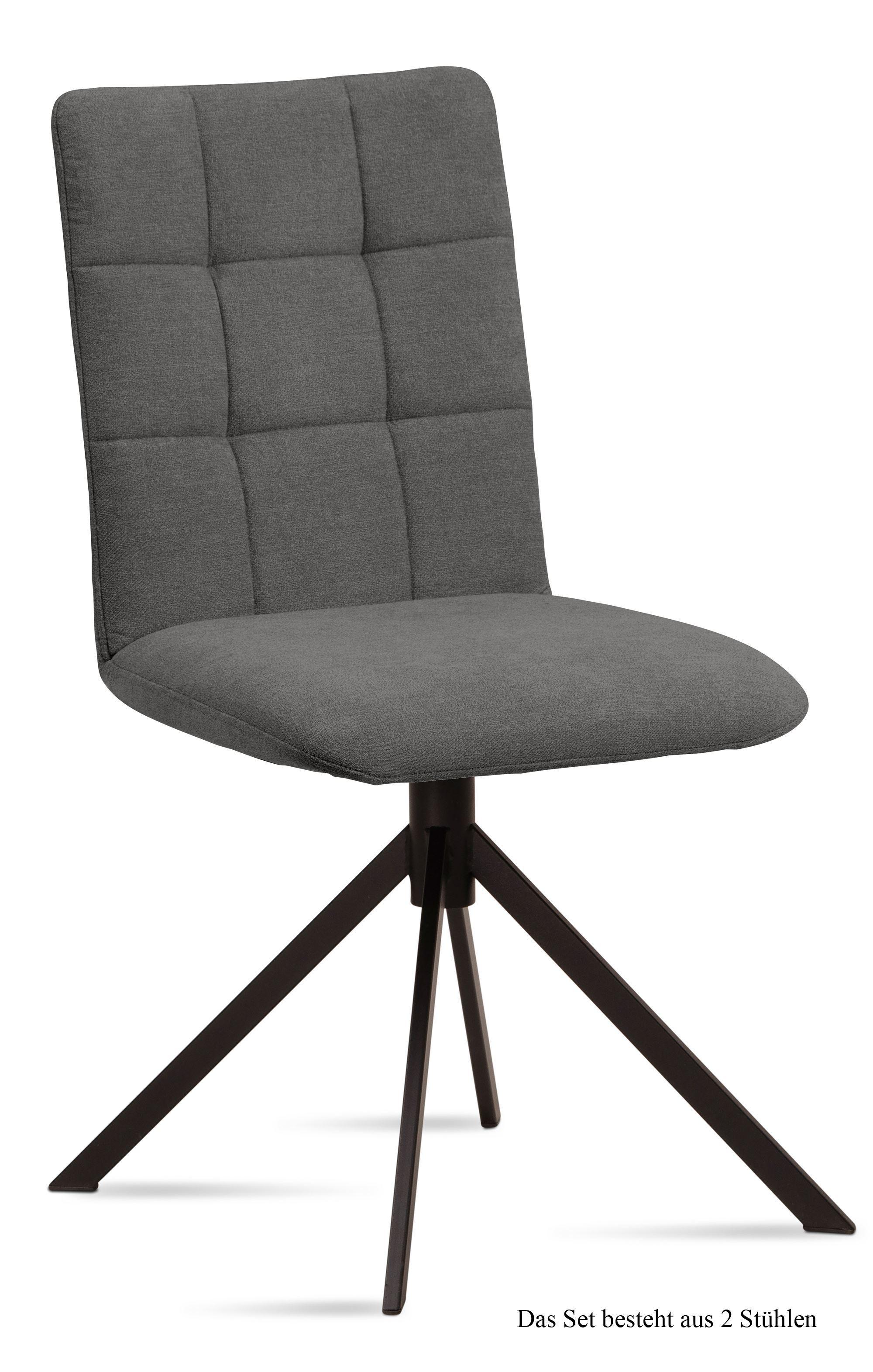 ESSZIMMERSTUHL (2er-Set) Drucy 47x91x60 Schwarz/Grau - Schwarz/Grau, Kunststoff (60/91/47cm) - 58aufmkessel