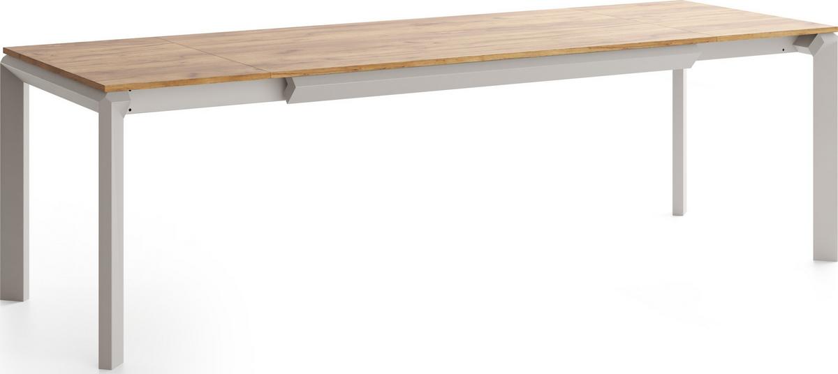 ESSTISCH Elan rechteckig ausziehbar verlängerbar mit Schwarzen Metallbeinen, Eiche Braun 160-250/90/76 cm - Kaschmir/Eiche Wotan, Holzwerkstoff/Metall (90/250/76cm) - WFL GROUP