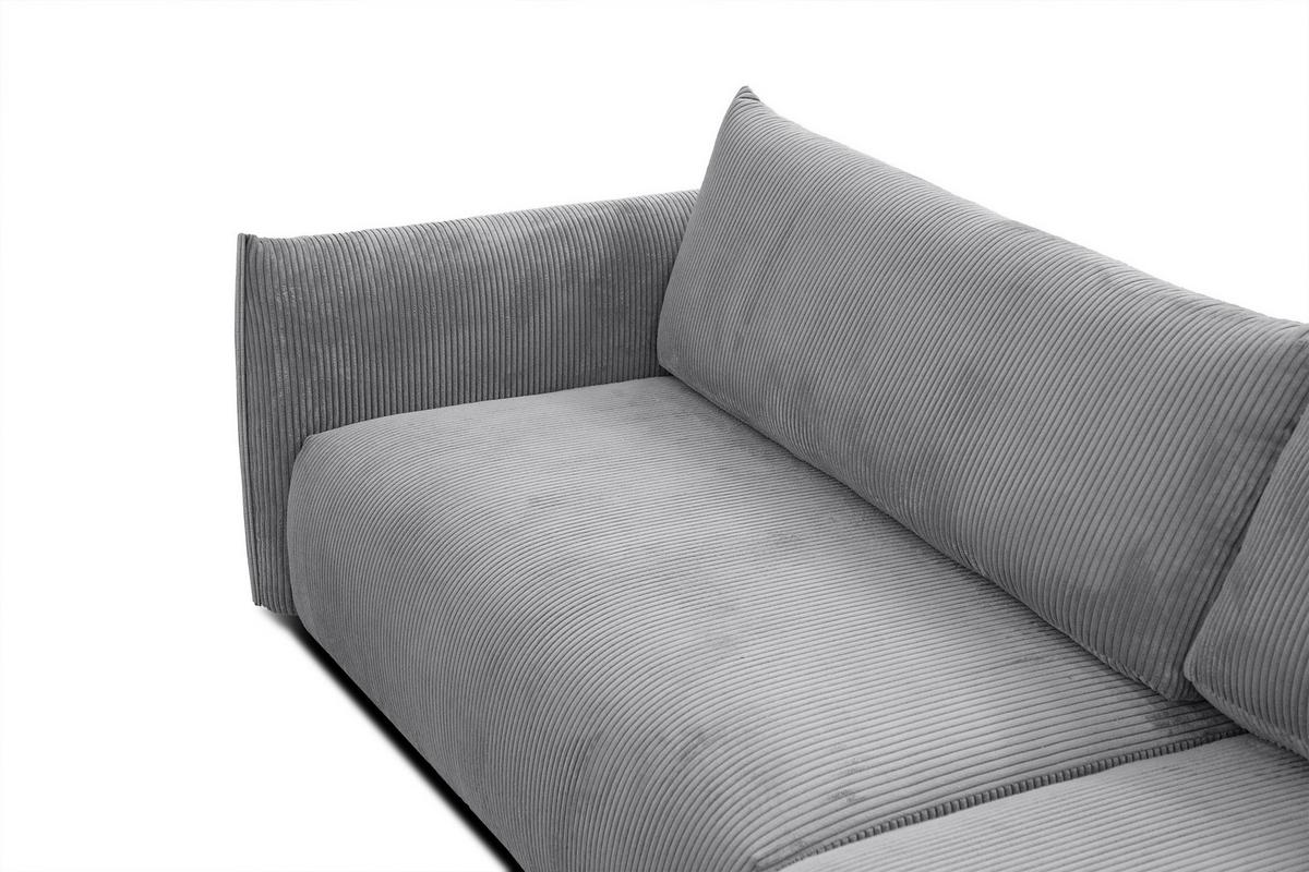 ECKSOFA TAUER 5-Sitzer, hellgrau - Hellgrau/Schwarz, Holzwerkstoff/Kunststoff (292/174cm) - Wozimo
