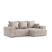 ECKSOFA SENSO mit Schlaffunktion Beige im Wind Stoff - Beige/Schwarz, Holz/Holzwerkstoff (255/148cm) - AltaBeds