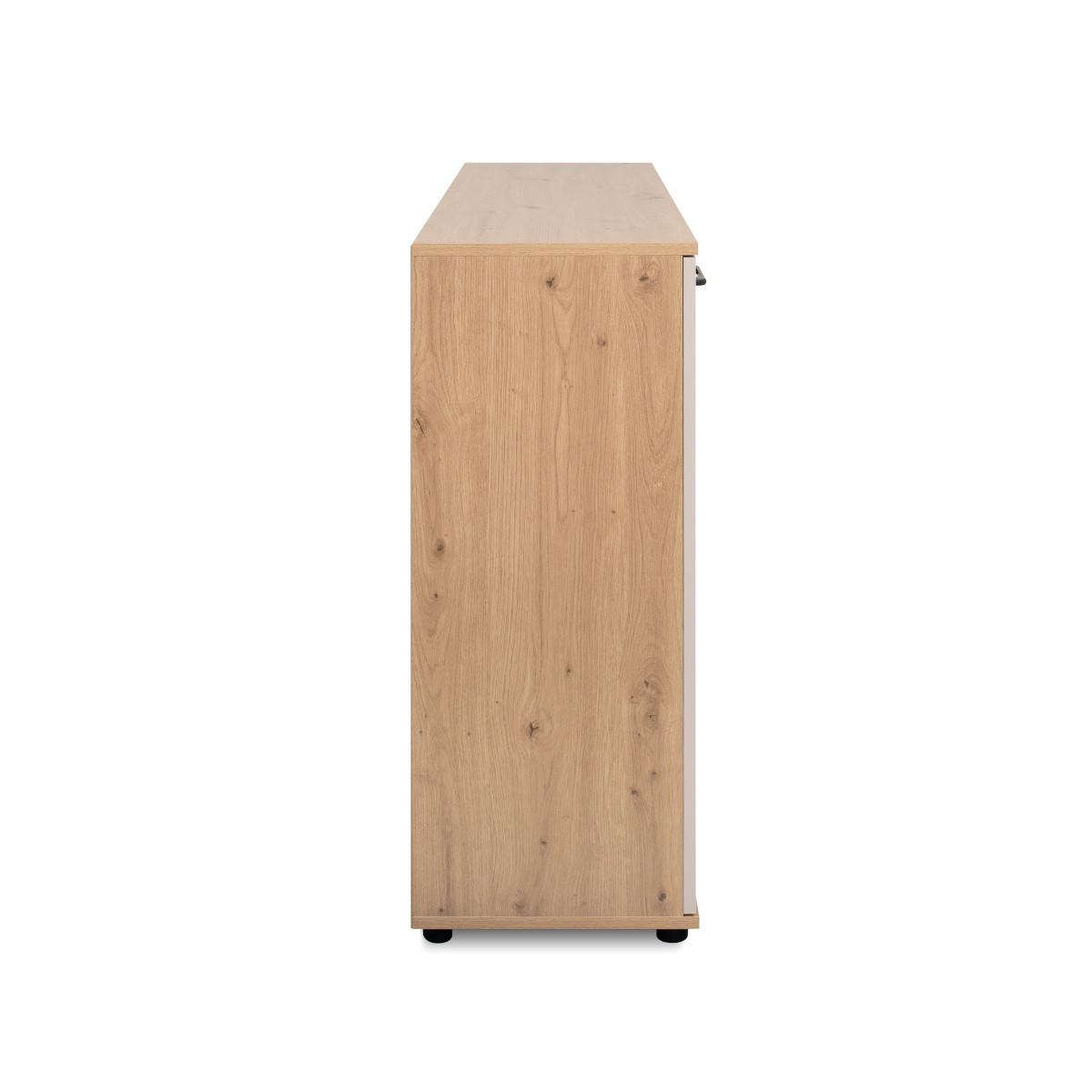 SIDEBOARD mit 2 Türen, 4 Schubladen, Eicheneffekt und Kaschmir 35/85,5/120 cm - Eschefarben, Holzwerkstoff (35/85.5/43.5cm) - Calicosy