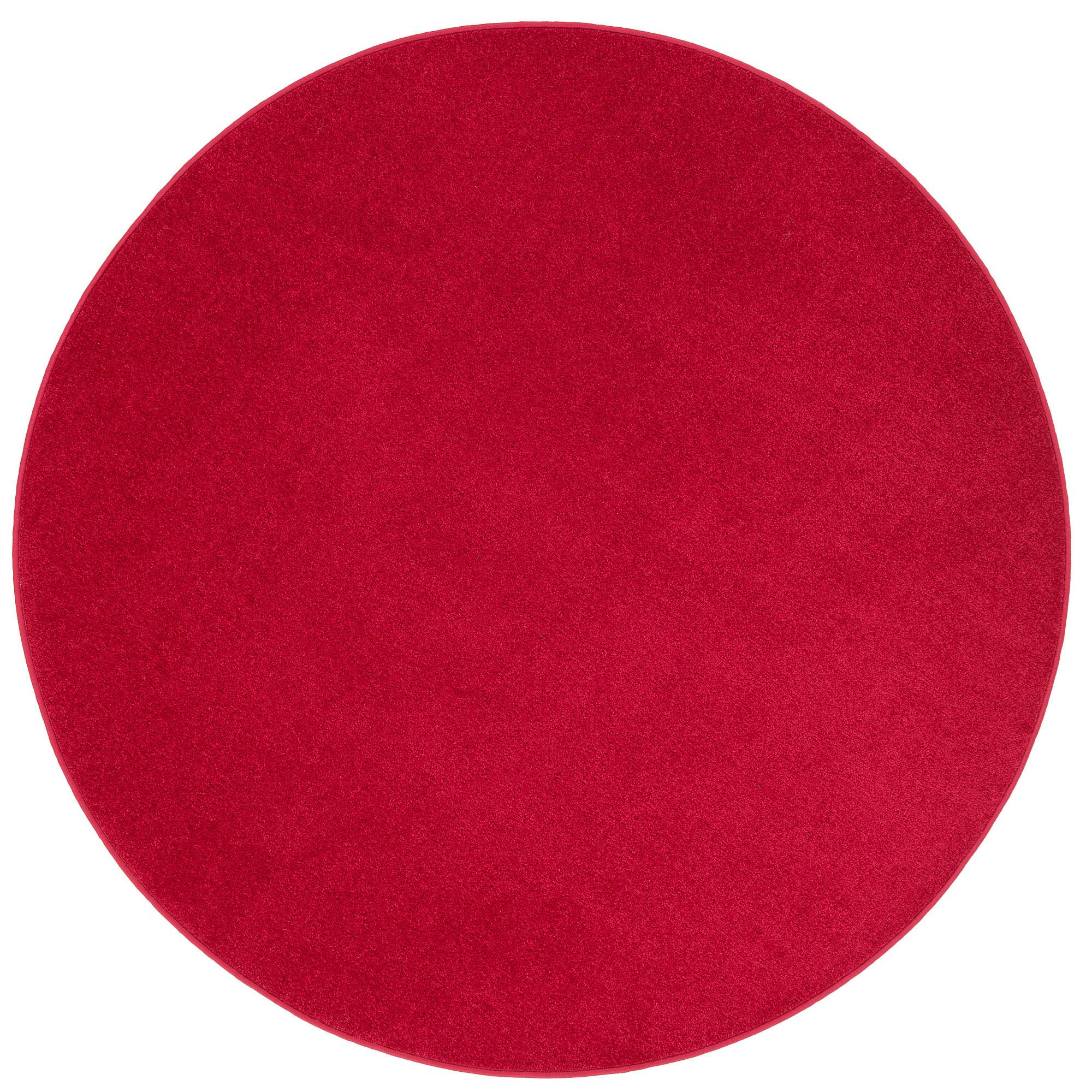 TREND VELOURS TEPPICH JOY RUND - Rot, Textil (100/100cm) - Snapstyle