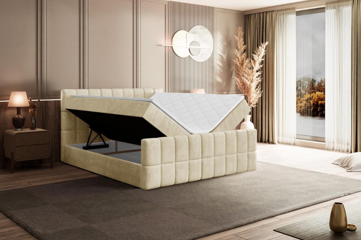 BOXBETT MIAMI-Z - 140x200 cm - H4 - Beige - Beige, Holzwerkstoff (140/200cm) - ALTDECOR