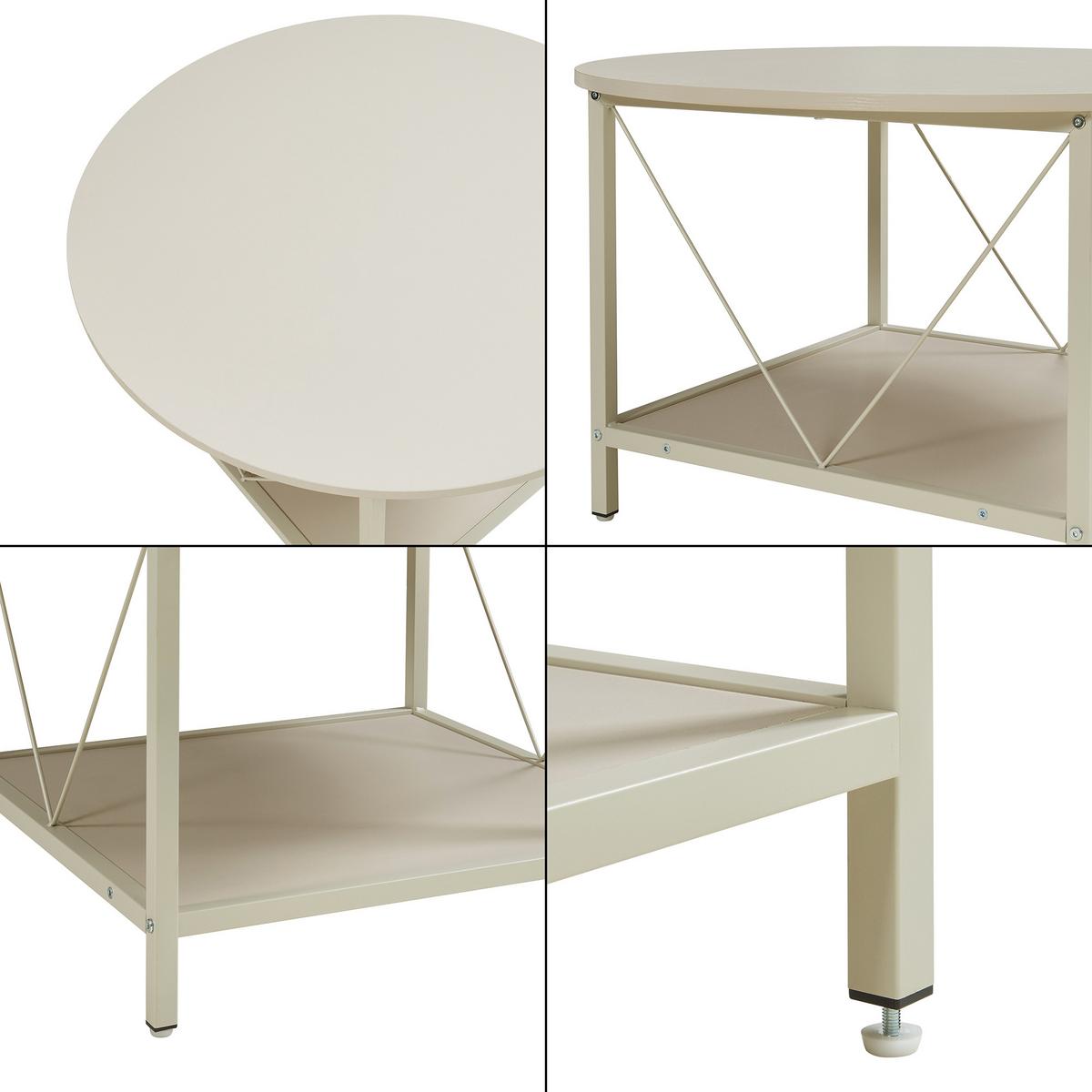 COUCHTISCH Filem 80/46 cm - Sandfarben, Holzwerkstoff/Metall (80/80/46cm) - [en.casa]