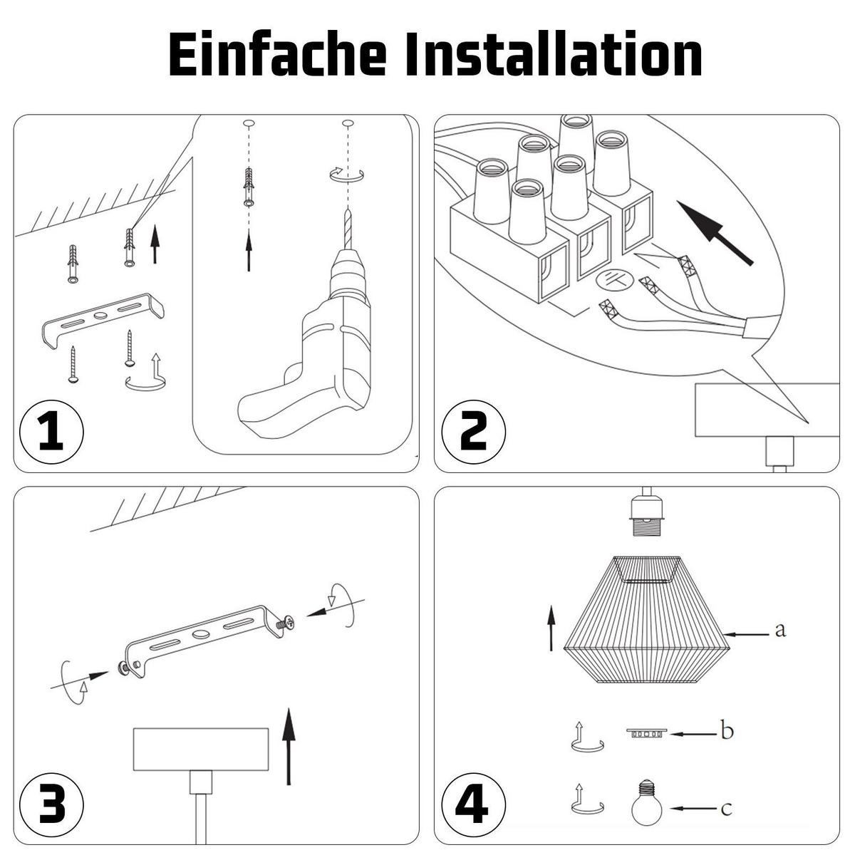 KRONLEUCHTER Scheinmar 25.0/25.0/145.0 cm - Schwarz, Metall (145/25/25cm) - ZMH