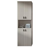 HOCHSCHRANK kaschmir 60 x 192 cm, Badschrank 4-türig - Kaschmir/Schwarz, Holzwerkstoff/Kunststoff (60/192/30cm) - Inn.Furn