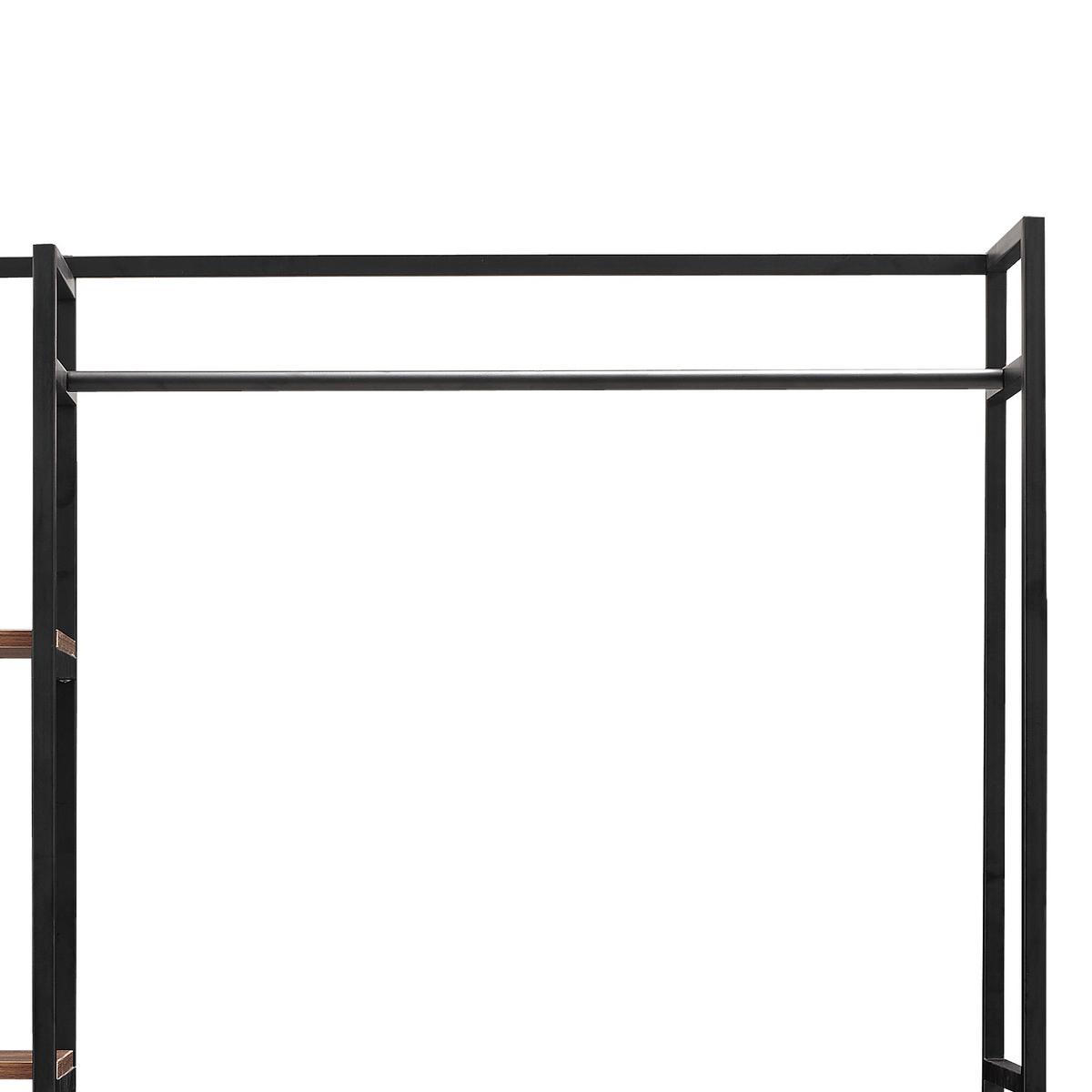 GARDEROBENSTÄNDER Horgau - Walnussfarben/Schwarz, Holzwerkstoff/Metall (120/180/40cm) - [en.casa]