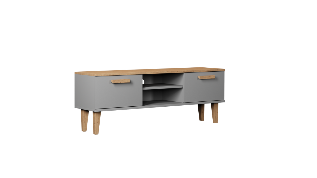 LOWBOARD Denver Grau 120/47,2/35 cm - Grau, Holzwerkstoff (120/47/35cm) - RAUMHIRSCH FURNITURE