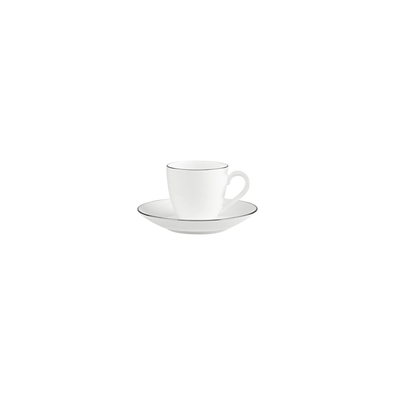 MOKKA-/ESPRESSOOBERTASSE MIT UNTERTASSE Anmut Platinum No.1 weiß 60 ml - Weiß, Keramik (12/7.9/12cm) - Villeroy & Boch