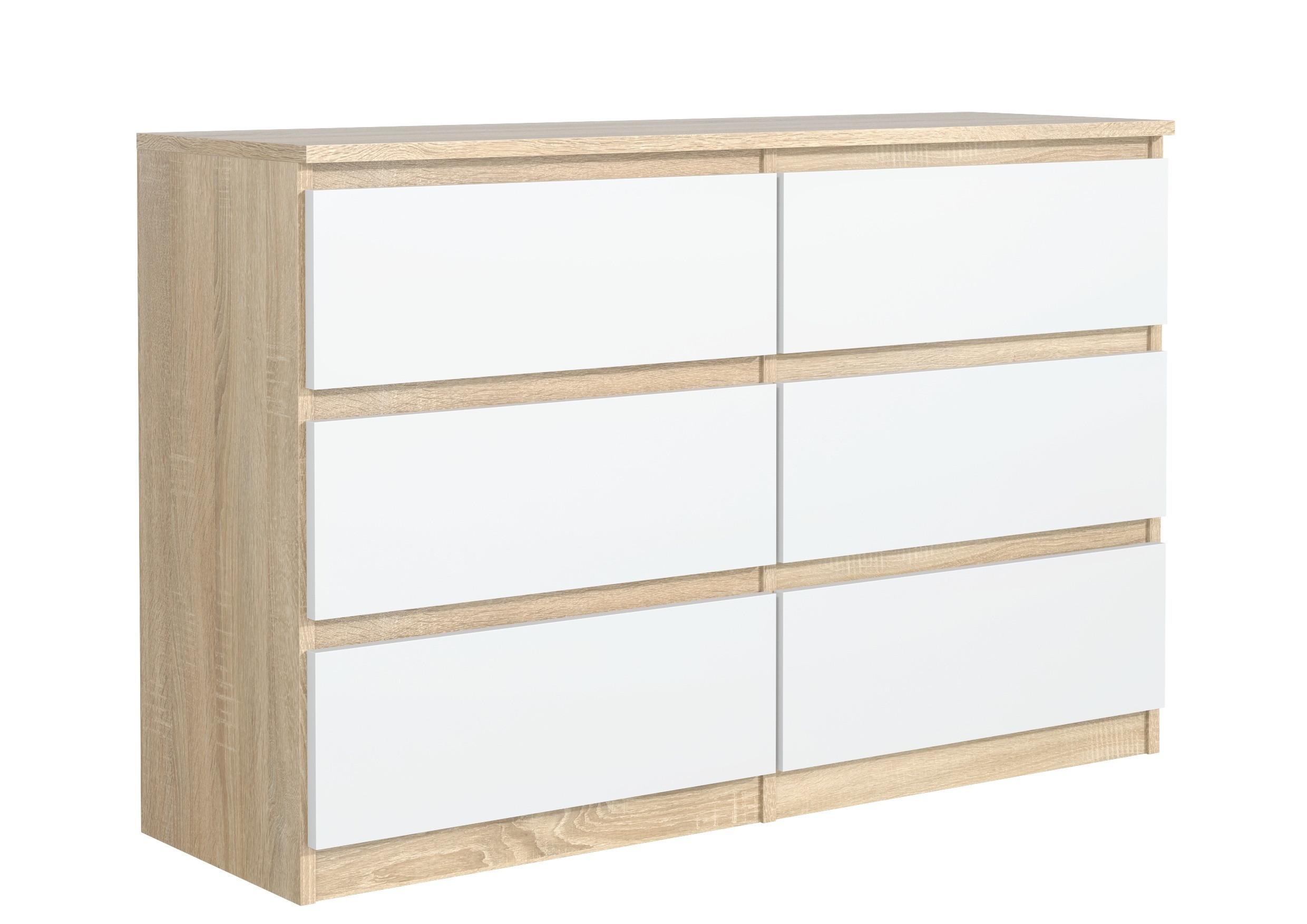 KOMMODE Sonoma, Weiß 120/79/39 - Weiß/Sonoma Eiche, Holzwerkstoff (120/79/39cm) - RAUMHIRSCH FURNITURE