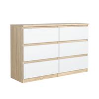 KOMMODE Sonoma, Weiß 139/79/39 - Weiß/Sonoma Eiche, Holzwerkstoff (139/79/39cm) - RAUMHIRSCH FURNITURE