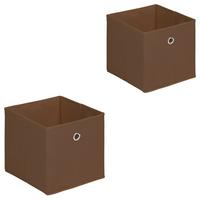 FALTBOX ELA 2er-Set braun - Braun, Textil (27/27/27cm) - IDIMEX